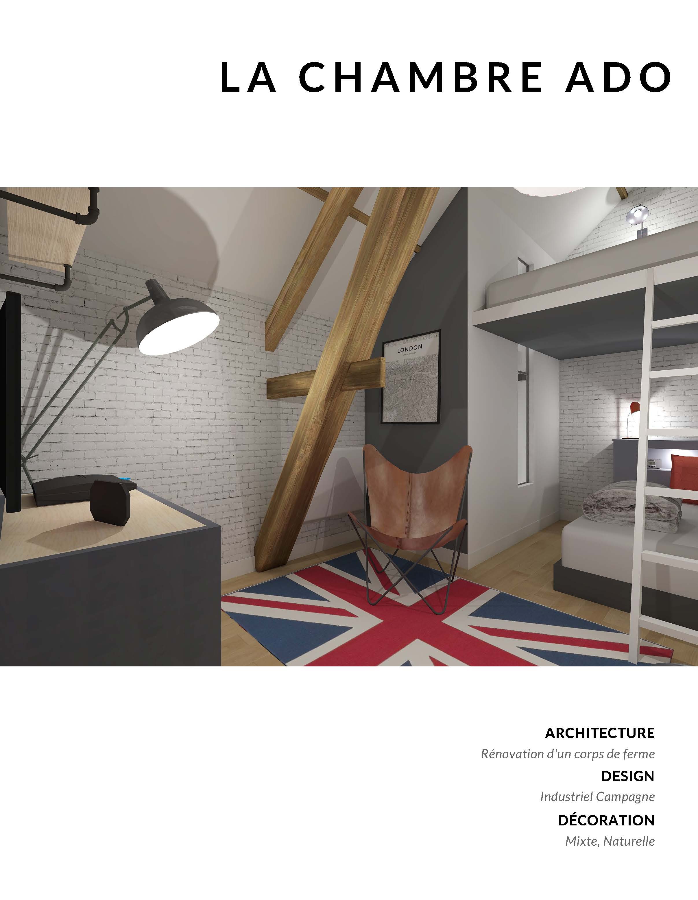 Corps de ferme renovation totale chambre adolescent