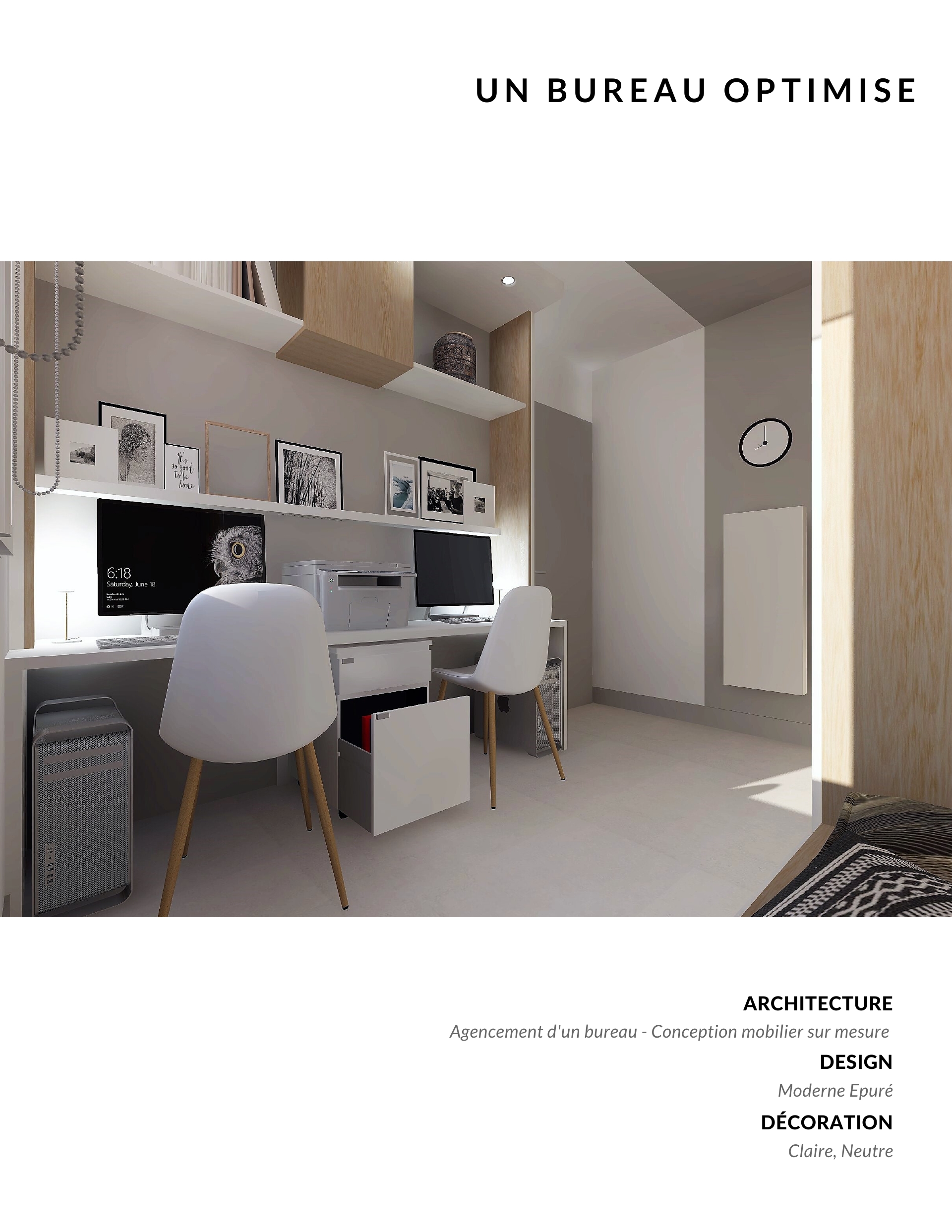 Moderne épuré vue première 3D